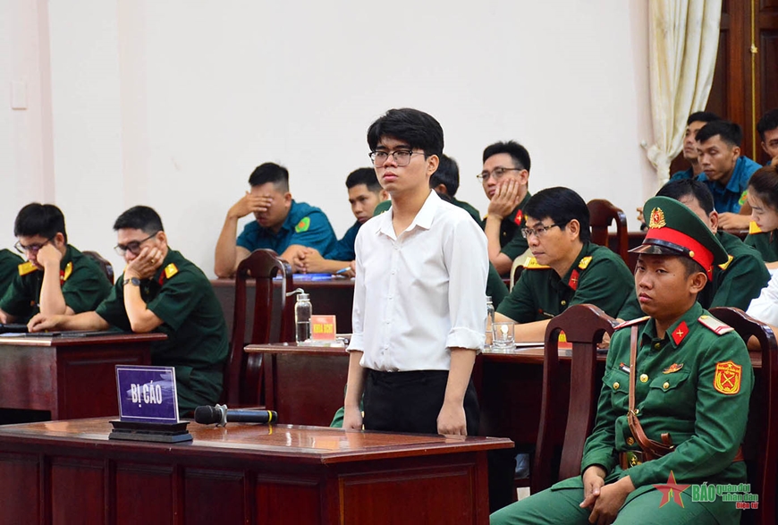 Bị cáo Nguyễn Lê Tấn Tài tại phiên tòa.