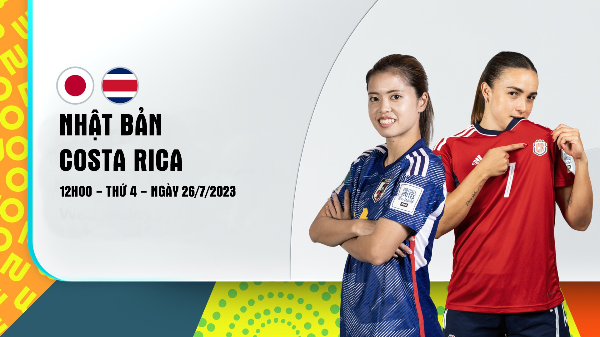 Link xem trực tiếp Nhật Bản và Costa Rica (bảng C, World Cup nữ 2023)