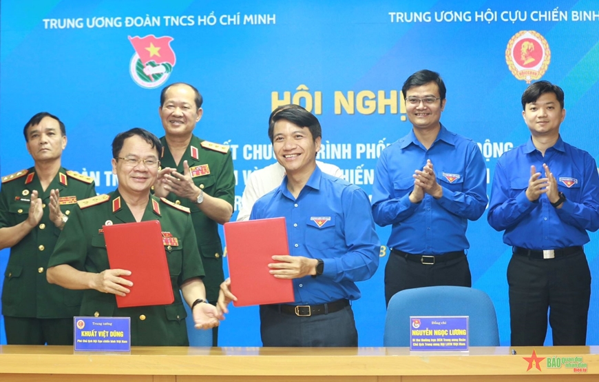 Trung ương Đoàn và Trung ương Hội Cựu chiến binh Việt Nam ký kết Chương trình phối hợp hoạt động giai đoạn 2023-2028. 