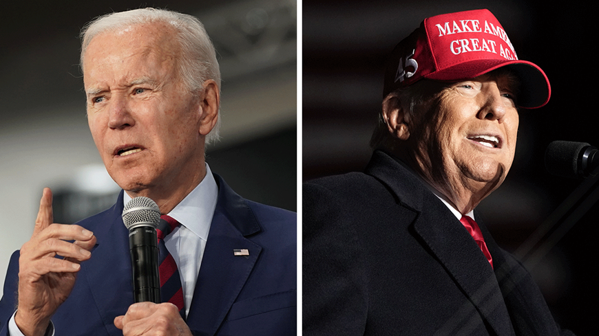 Đương kim Tổng thống Mỹ Joe Biden và cựu Tổng thống Donald Trump. Ảnh: AP 