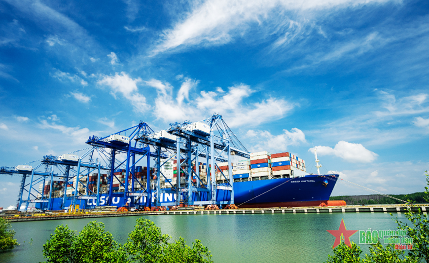 Cảng quốc tế Tân Cảng - Cái Mép (TCIT) được nhận Giải thưởng “Cảng xanh” năm 2020. Ảnh: CÔNG HOAN