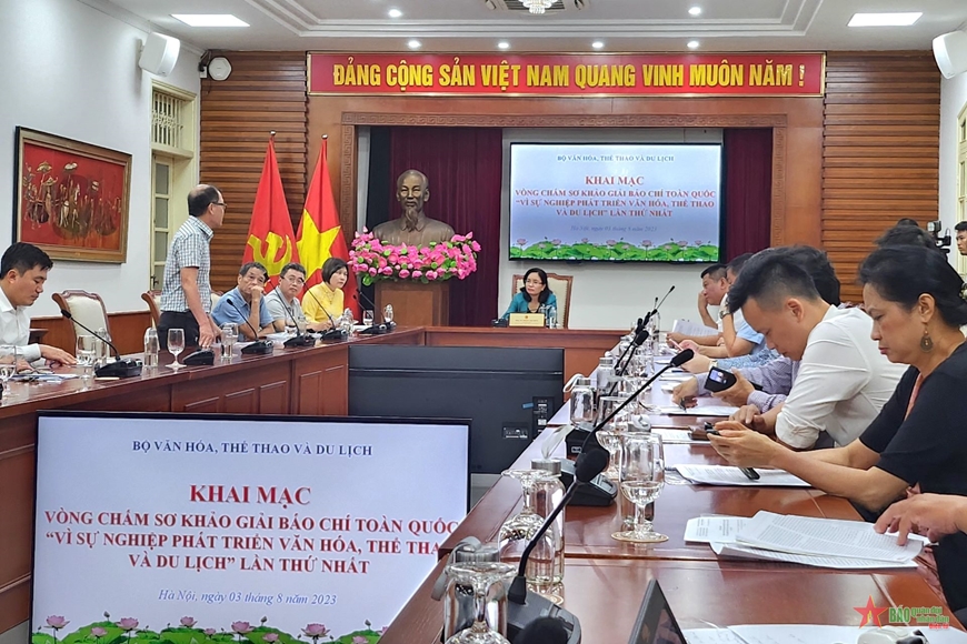   Quang cảnh khai mạc vòng chấm sơ khảo Giải báo chí toàn quốc “Vì sự nghiệp phát triển văn hóa, thể thao và du lịch”.