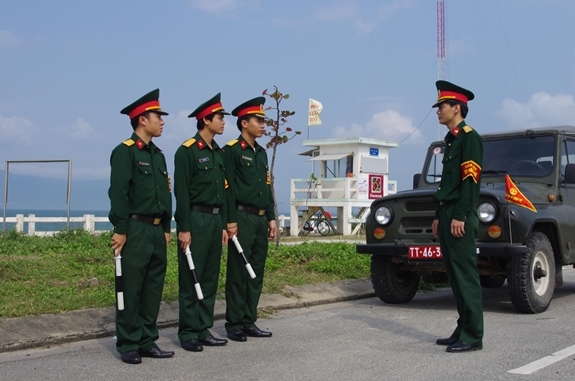 Lực lượng kiểm soát xe quân sự Cục Xe-Máy trước khi lên đường làm nhiệm vụ. 