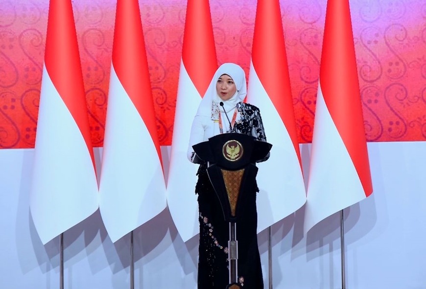 Tổng thư ký AIPA Siti Rozaimeriyanty Dato Haji Abdul Rahman phát biểu tại phiên khai mạc AIPA-44.