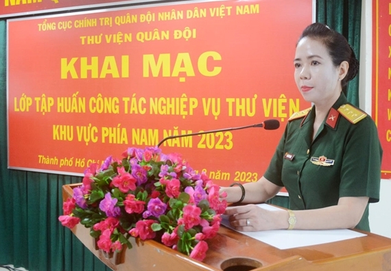 Thư viện Quân đội tập huấn công tác nghiệp vụ thư viện khu vực phía Nam năm 2023