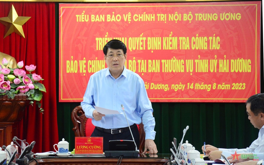 Kiểm tra công tác bảo vệ chính trị nội bộ tại Ban Thường vụ Tỉnh ủy Hải Dương