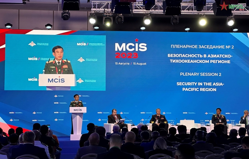 Đại tướng Phan Văn Giang phát biểu tại Hội nghị An ninh quốc tế Moscow lần thứ 11