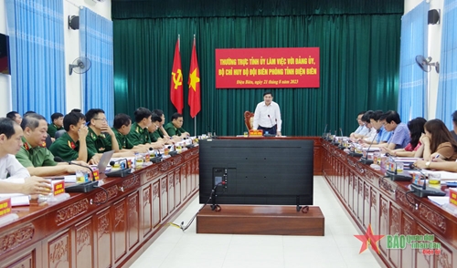 Điện Biên: Đoàn công tác của Thường trực Tỉnh ủy làm việc với Đảng ủy, Bộ Chỉ huy BĐBP tỉnh 
