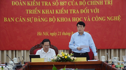 Đại tướng Lương Cường làm việc với Ban cán sự Đảng Bộ Khoa học và Công nghệ

​