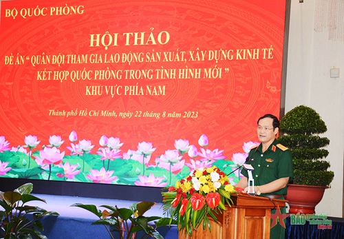 Thượng tướng Vũ Hải Sản chủ trì hội thảo “Quân đội tham gia lao động sản xuất, xây dựng kinh tế kết hợp quốc phòng trong tình hình mới”