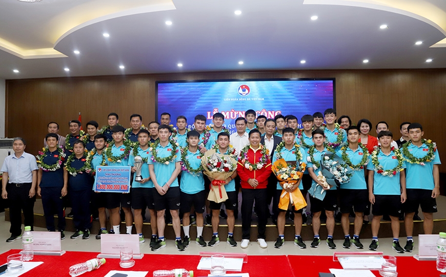 U23 Việt Nam rạng rỡ trong lễ mừng công vô địch U23 Đông Nam Á 2023