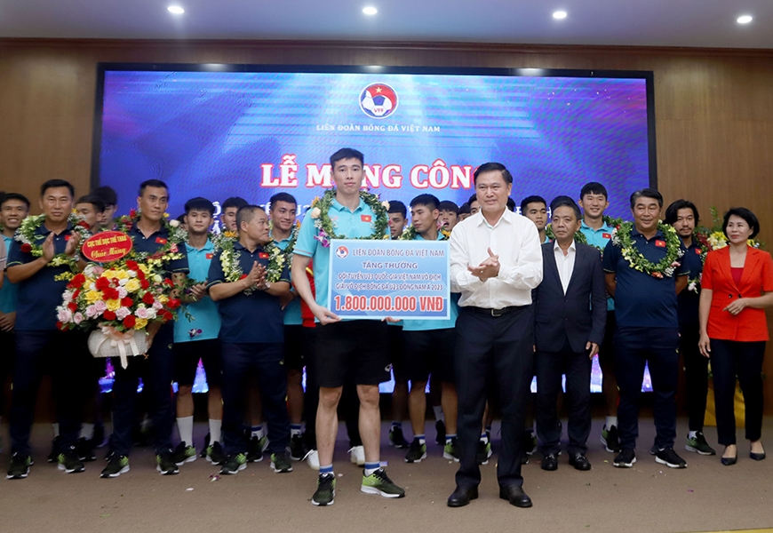 U23 Việt Nam rạng rỡ trong lễ mừng công vô địch U23 Đông Nam Á 2023