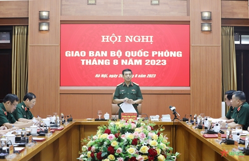 Đại tướng Phan Văn Giang chủ trì giao ban Bộ Quốc phòng tháng 8-2023
