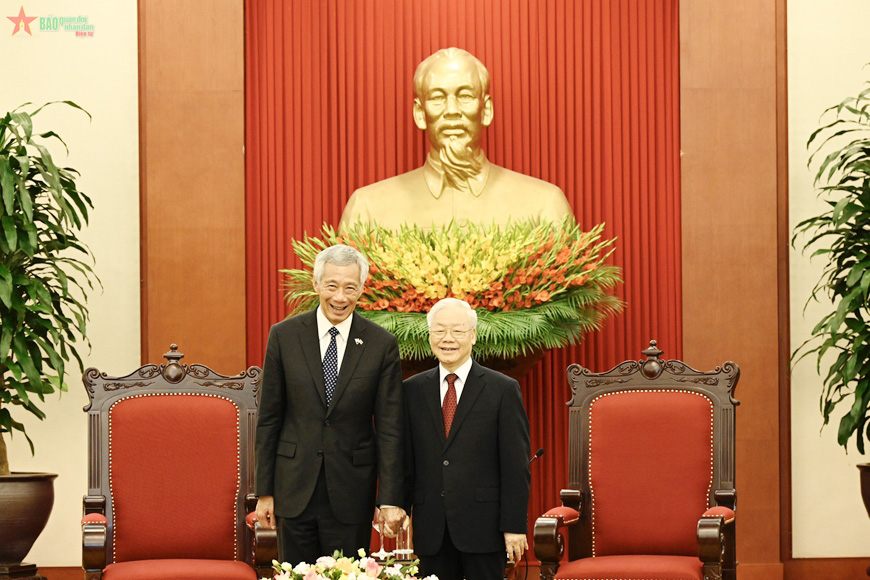 Tổng Bí thư Nguyễn Phú Trọng tiếp Thủ tướng Singapore Lý Hiển Long