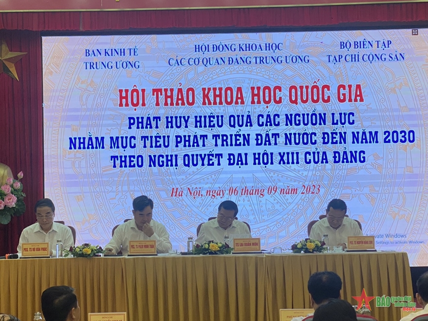 Hội thảo khoa học quốc gia “Phát huy hiệu quả các nguồn lực nhằm thực hiện mục tiêu phát triển đất nước đến năm 2030 theo Nghị quyết Đại hội XIII của Đảng”