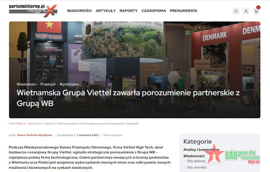 Truyền thông quốc tế đồng loạt đưa tin về Viettel tại Triển lãm quốc phòng hàng đầu châu Âu