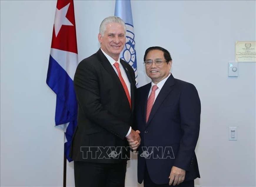 Thủ tướng Chính phủ Phạm Minh Chính hội kiến Bí thư thứ nhất, Chủ tịch Cuba Miguel Díaz-Canel