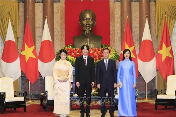 Chủ tịch nước Võ Văn Thưởng và Phu nhân tiếp Hoàng Thái tử và Công nương Nhật Bản
