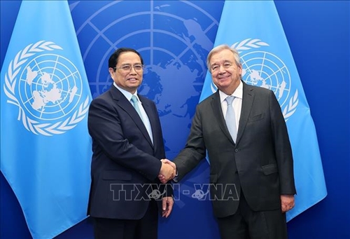 Thủ tướng Chính phủ Phạm Minh Chính gặp Tổng thư ký Liên hợp quốc