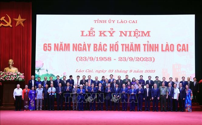 Chủ tịch nước Võ Văn Thưởng dự Lễ kỷ niệm 65 năm Bác Hồ thăm Lào Cai