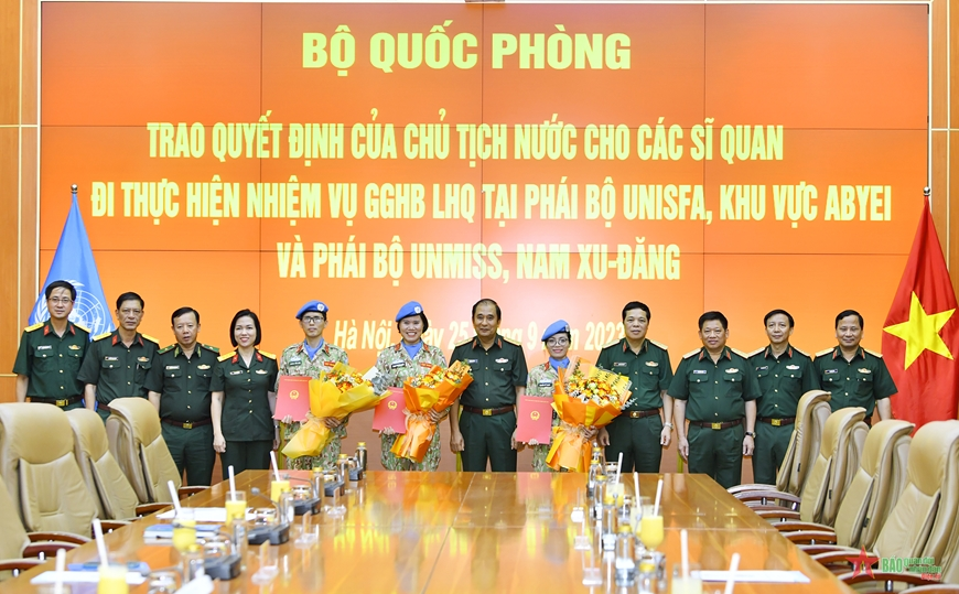 Việt Nam cử thêm 3 sĩ quan tham gia hoạt động gìn giữ hòa bình Liên hợp quốc