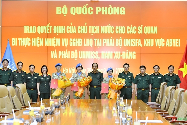 Việt Nam cử thêm 3 sĩ quan tham gia hoạt động gìn giữ hòa bình Liên hợp quốc