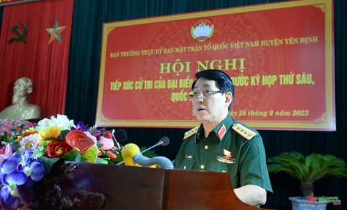 Đại tướng Lương Cường:  Các ý kiến cử tri huyện Yên Định thẳng thắn, tâm huyết và trách nhiệm