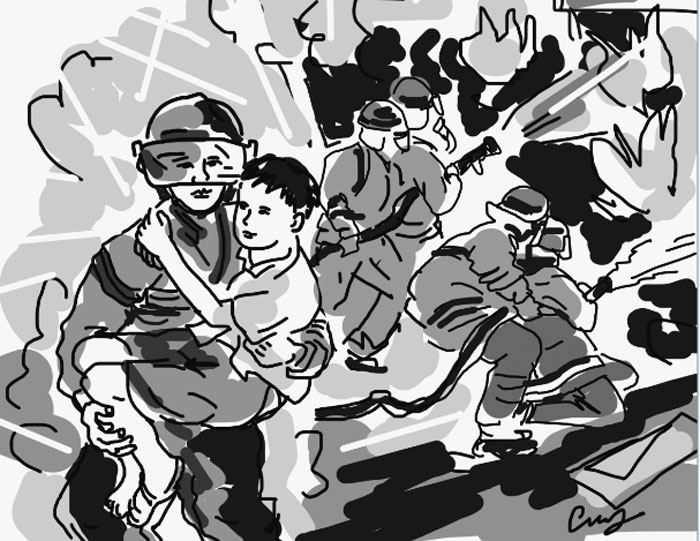 Cảm ơn người chiến sĩ cứu hỏa