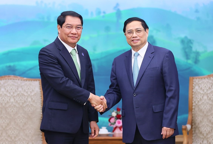 Thủ tướng Phạm Minh Chính tiếp Đô trưởng Vientiane Atsaphangthong Siphandone
