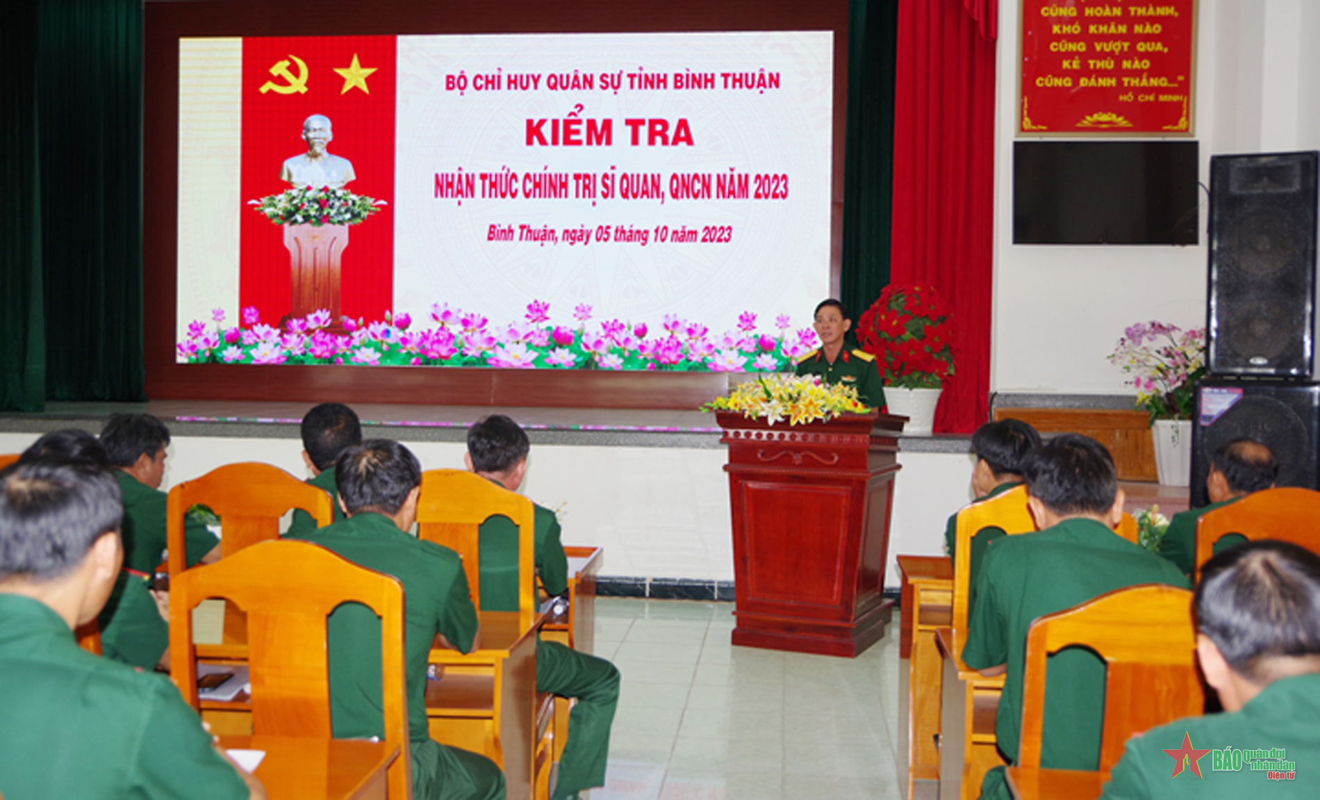 Bộ CHQS tỉnh Bình Thuận kiểm tra nhận thức chính trị sĩ quan năm 2023