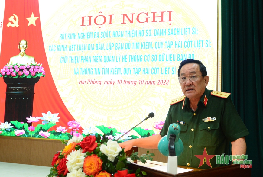 Thượng tướng Võ Minh Lương chủ trì hội nghị về công tác hoàn thiện hồ sơ, lập bản đồ về tìm kiếm, quy tập hài cốt liệt sĩ