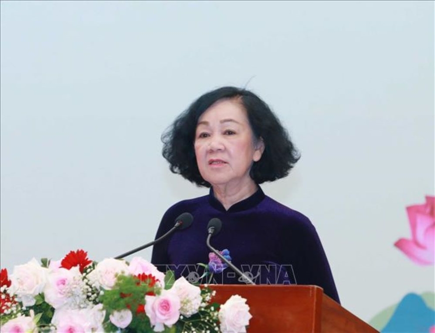 Thường trực Ban Bí thư Trương Thị Mai gặp mặt các Chủ tịch Hội Phụ nữ cơ sở tiêu biểu toàn quốc