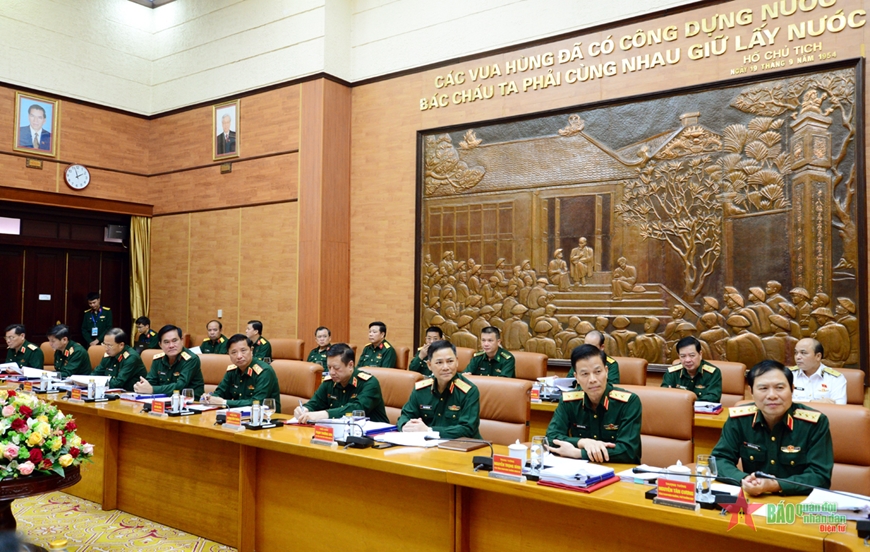Đại tướng Lương Cường chủ trì gặp mặt các đại biểu Quốc hội đang công tác trong Quân đội
