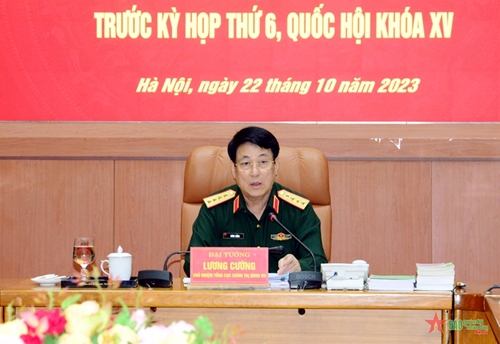 Đại tướng Lương Cường chủ trì gặp mặt các đại biểu Quốc hội đang công tác trong Quân đội