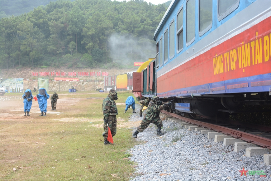Binh chủng Hóa học diễn tập điều tra, ứng phó tình huống phổ biến vũ khí phóng xạ