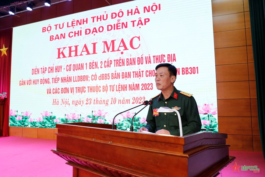 Bộ tư lệnh Thủ đô Hà Nội khai mạc diễn tập chỉ huy - cơ quan 1 bên 2 cấp