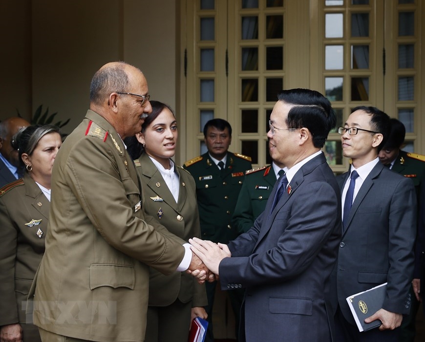 Chủ tịch nước Võ Văn Thưởng tiếp Tổng Tham mưu trưởng, Thứ trưởng Bộ các Lực lượng vũ trang cách mạng Cuba