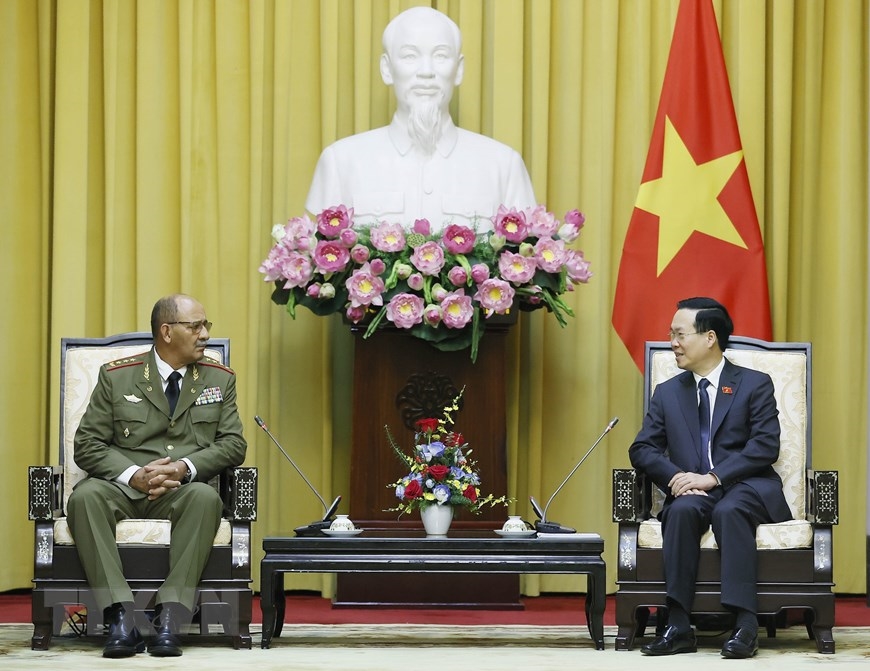 Chủ tịch nước Võ Văn Thưởng tiếp Tổng Tham mưu trưởng, Thứ trưởng Bộ các Lực lượng vũ trang cách mạng Cuba