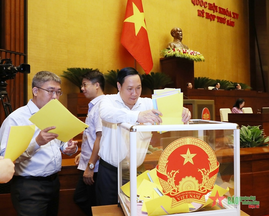Quốc hội bắt đầu lấy phiếu tín nhiệm đối với 44 chức danh bằng hình thức bỏ phiếu kín