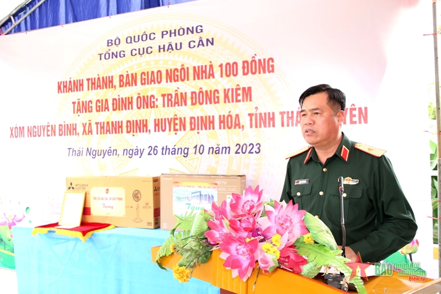 Tổng cục Hậu cần tặng nhà gia đình chính sách trên địa bàn ATK Định Hóa, huyện Định Hóa, tỉnh Thái Nguyên