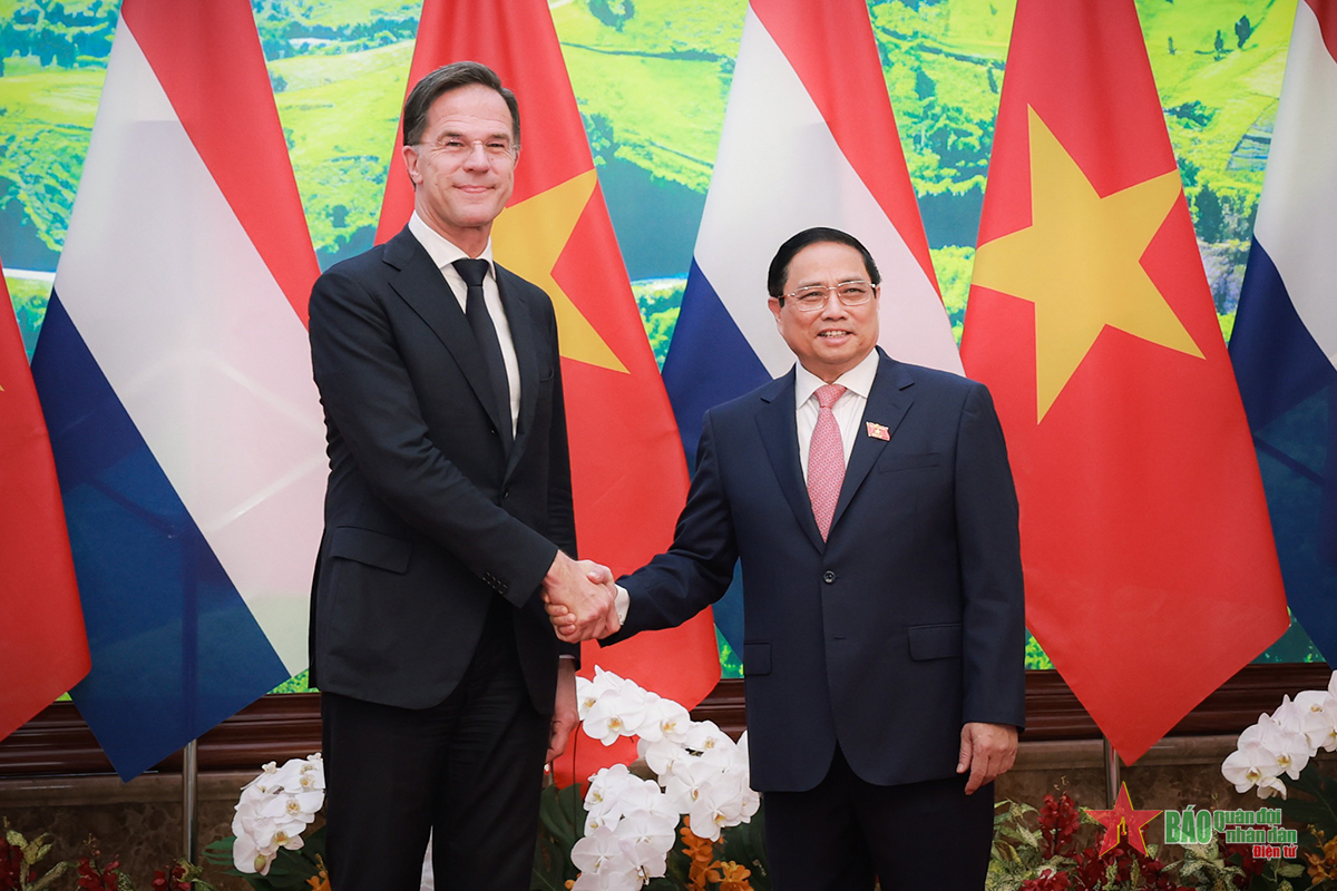 Thủ tướng Phạm Minh Chính chủ trì lễ đón Thủ tướng Hà Lan