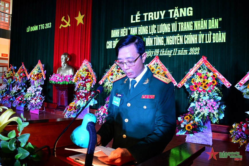Truy tặng danh hiệu Anh hùng Lực lượng vũ trang nhân dân đối với Đại tá Bùi Văn Tùng​