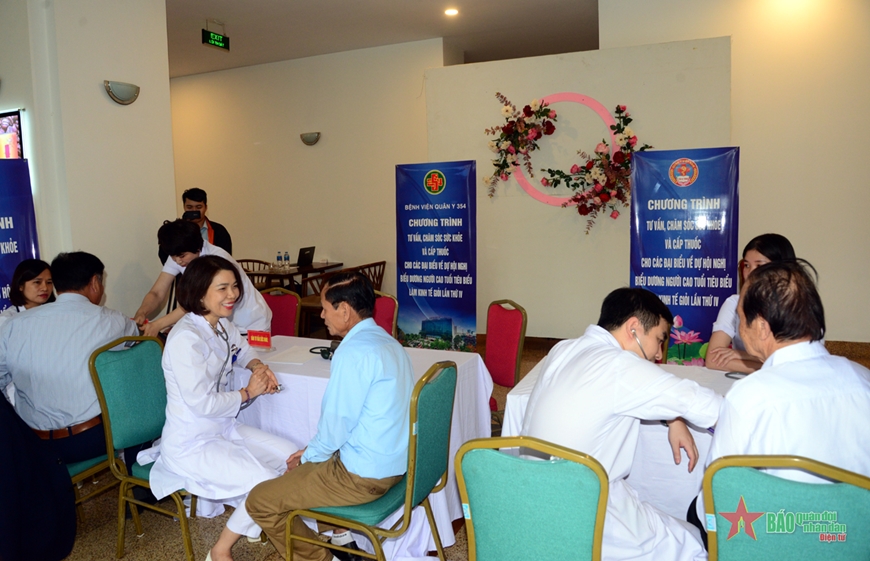 Bệnh viện Quân y 354 khám, cấp thuốc miễn phí cho đại biểu Hội Người cao tuổi Việt Nam