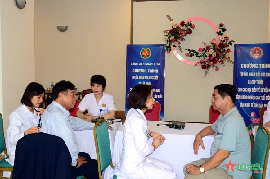 Bệnh viện Quân y 354 khám, cấp thuốc miễn phí cho đại biểu Hội Người cao tuổi Việt Nam