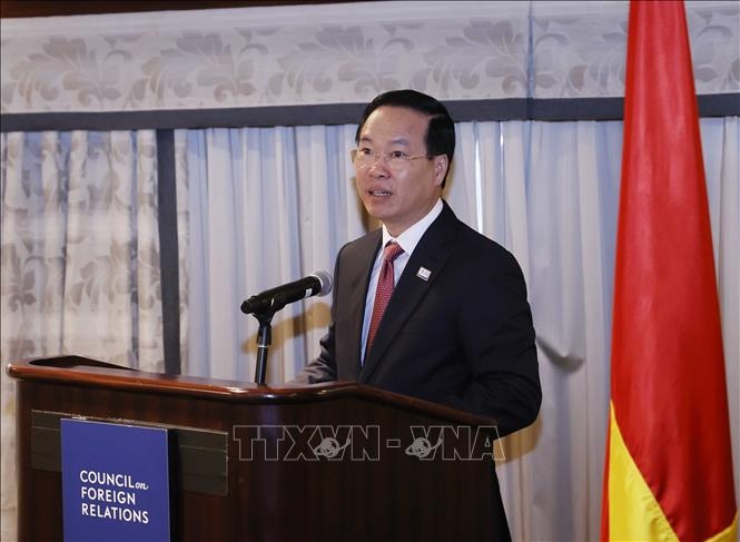 Chủ tịch nước Võ Văn Thưởng phát biểu tại Hội đồng Quan hệ đối ngoại Hoa Kỳ