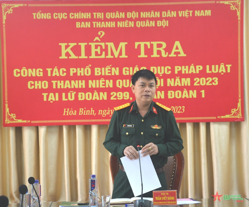 Lữ đoàn 299 tích cực triển khai công tác phổ biến, giáo dục pháp luật cho thanh niên