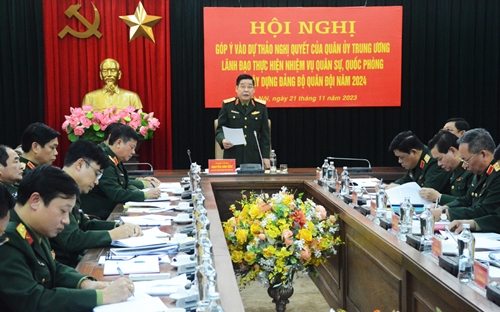 Trung tướng Nguyễn Văn Gấu chủ trì Hội nghị góp ý vào Dự thảo Nghị quyết của Quân ủy Trung ương 