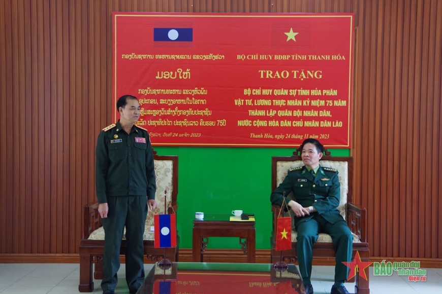Bộ đội Biên phòng tỉnh Thanh Hóa: Hỗ trợ vật chất cho Bộ Chỉ huy quân sự tỉnh Hủa Phăn (Lào)