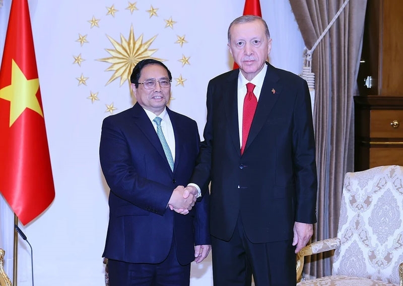 Thủ tướng Chính phủ Phạm Minh Chính hội kiến Tổng thống Thổ Nhĩ Kỳ Recep Tayyip Erdogan