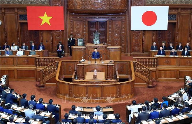 Chủ tịch nước Võ Văn Thưởng phát biểu tại Quốc hội và hội kiến lãnh đạo Quốc hội Nhật Bản